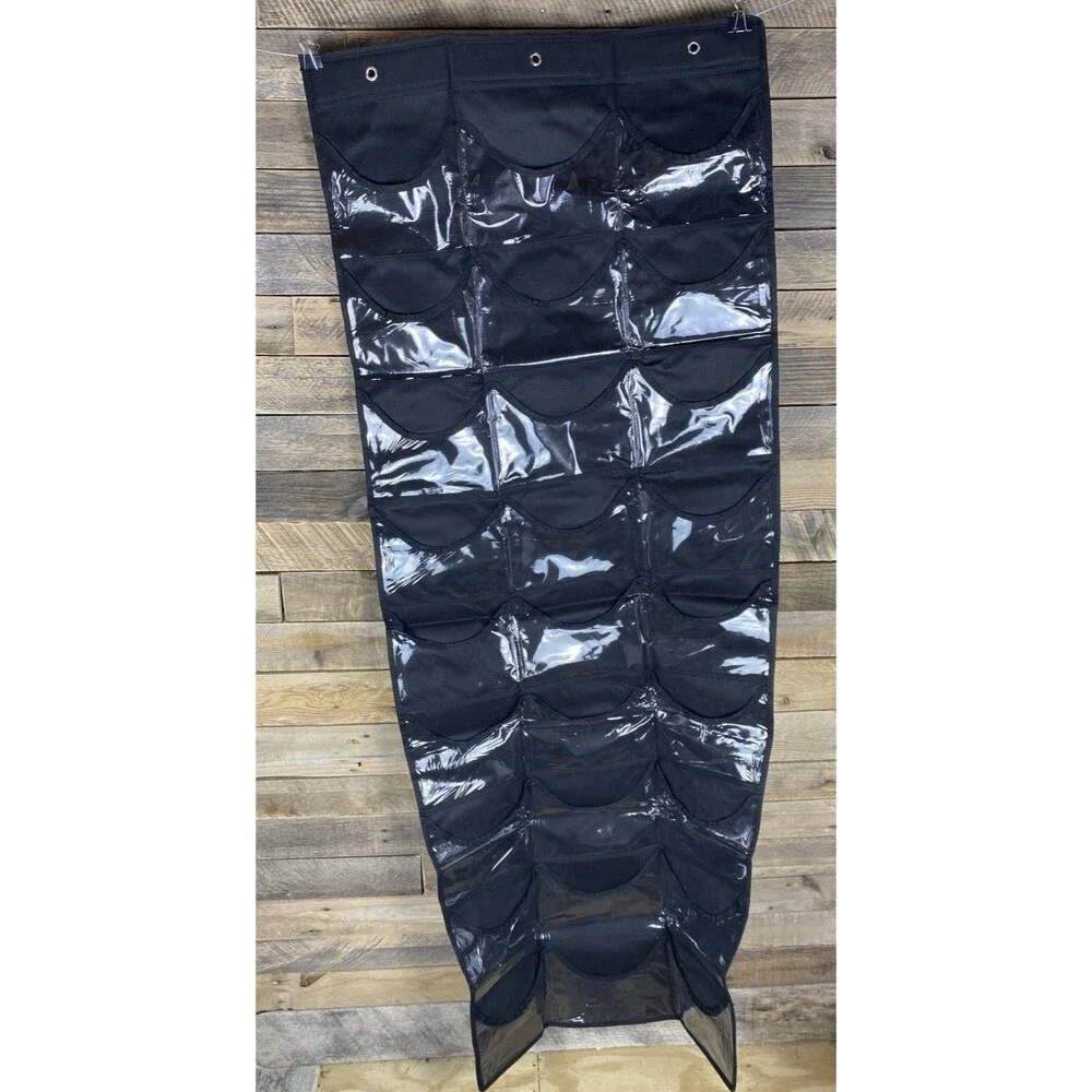 27 Pocket Black Over The Door Organizer Hanging Storage Holder Closet Storage